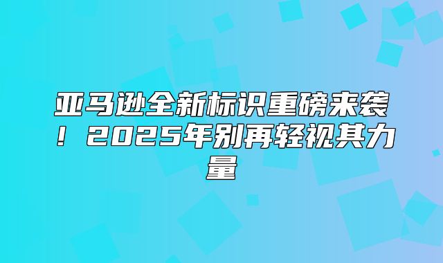 亚马逊全新标识重磅来袭！2025年别再轻视其力量