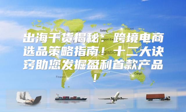 出海干货揭秘：跨境电商选品策略指南！十二大诀窍助您发掘盈利首款产品！