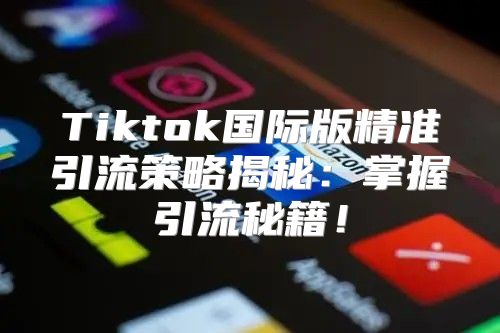 Tiktok国际版精准引流策略揭秘：掌握引流秘籍！