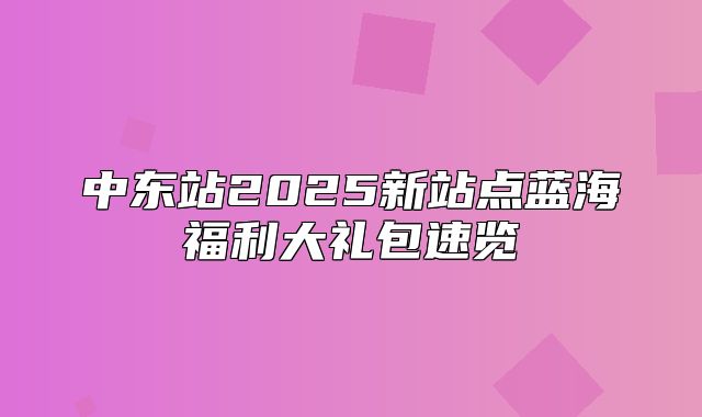 中东站2025新站点蓝海福利大礼包速览