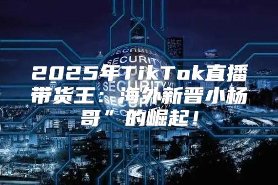 2025年TikTok直播带货王：海外新晋小杨哥”的崛起！