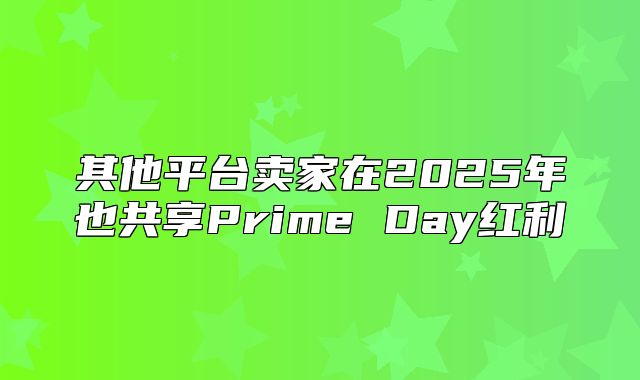 其他平台卖家在2025年也共享Prime Day红利