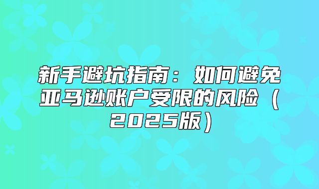 新手避坑指南：如何避免亚马逊账户受限的风险2025版