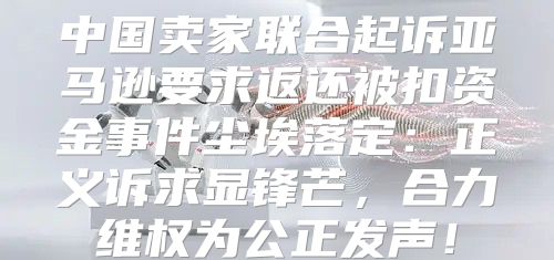 中国卖家联合起诉亚马逊要求返还被扣资金事件尘埃落定：正义诉求显锋芒，合力维权为公正发声！