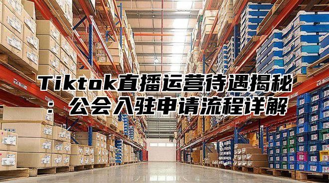 Tiktok直播运营待遇揭秘：公会入驻申请流程详解