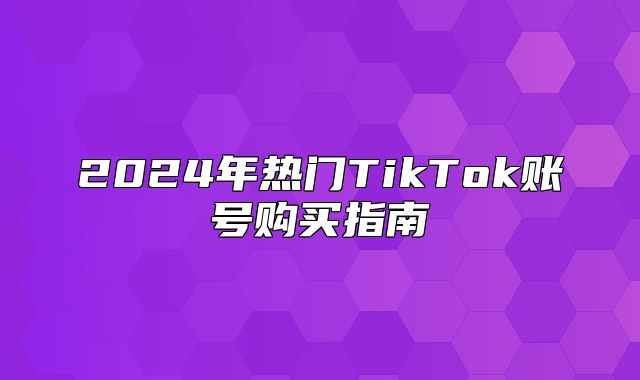 2025年热门TikTok账号购买指南