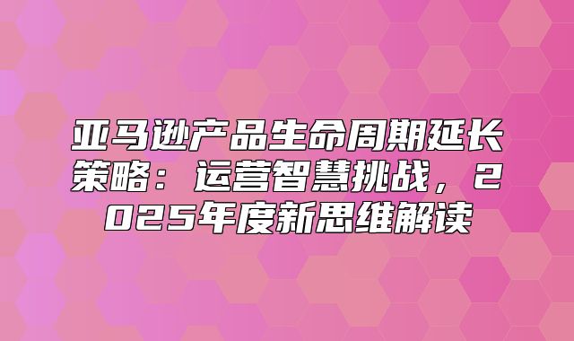 亚马逊产品生命周期延长策略：运营智慧挑战，2025年度新思维解读
