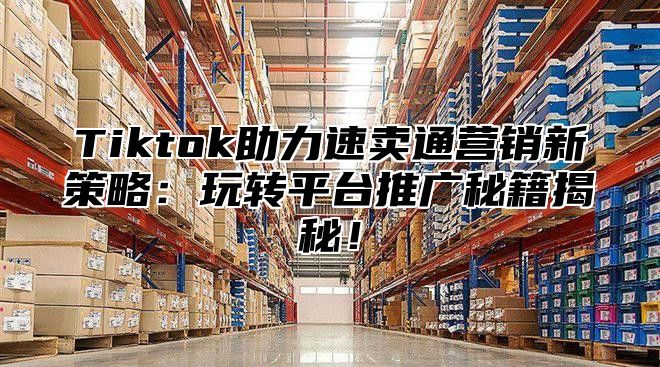 Tiktok助力速卖通营销新策略：玩转平台推广秘籍揭秘！