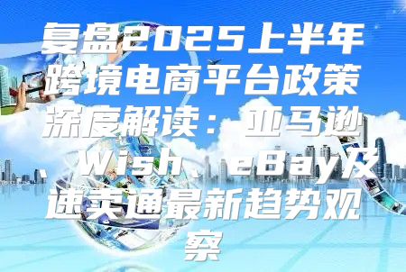 复盘2025上半年跨境电商平台政策深度解读：亚马逊、Wish、eBay及速卖通最新趋势观察