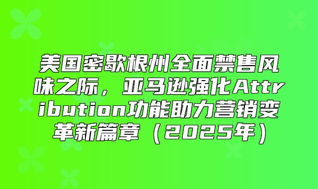 美国密歇根州全面禁售风味之际，亚马逊强化Attribution功能助力营销变革新篇章2025年