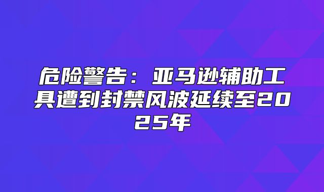 危险警告：亚马逊辅助工具遭到封禁风波延续至2025年