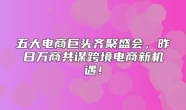 五大电商巨头齐聚盛会，昨日万商共谋跨境电商新机遇！
