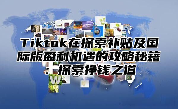 Tiktok在探索补贴及国际版盈利机遇的攻略秘籍：探索挣钱之道