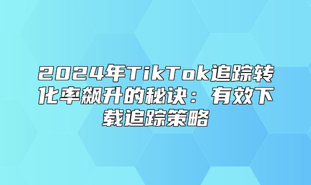 2025年TikTok追踪转化率飙升的秘诀：有效下载追踪策略