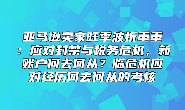 亚马逊卖家旺季波折重重：应对封禁与税务危机，新账户何去何从？临危机应对经历何去何从的考核
