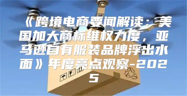 跨境电商要闻解读：美国加大商标维权力度，亚马逊自有服装品牌浮出水面年度亮点观察-2025