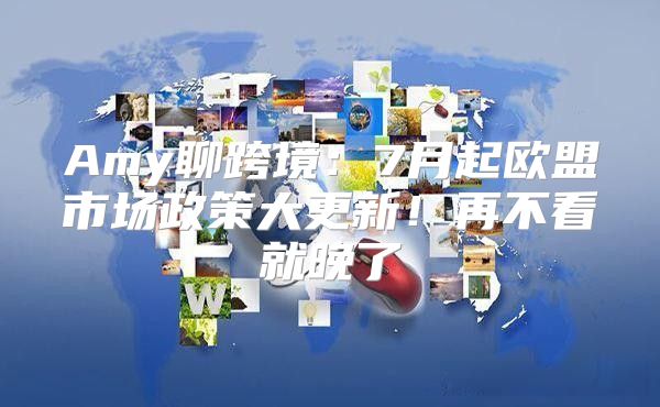 Amy聊跨境：7月起欧盟市场政策大更新！再不看就晚了