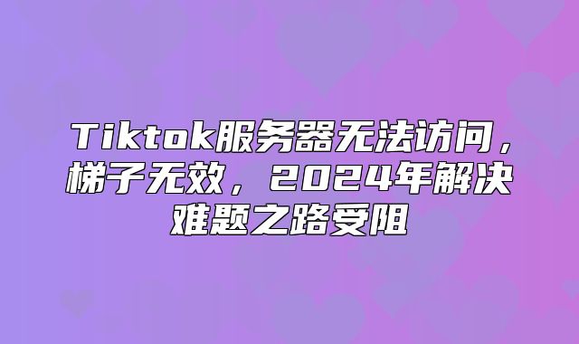 Tiktok服务器无法访问，梯子无效，2025年解决难题之路受阻