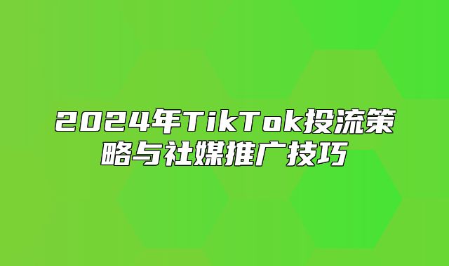 2025年TikTok投流策略与社媒推广技巧