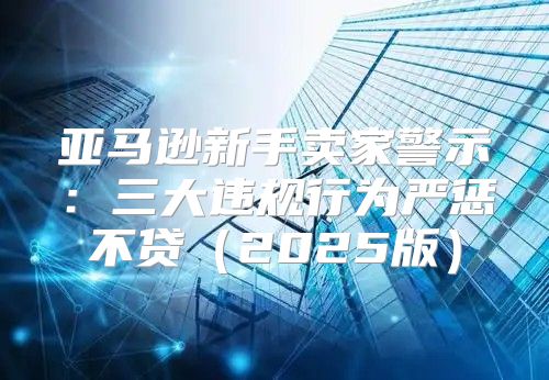 亚马逊新手卖家警示：三大违规行为严惩不贷2025版