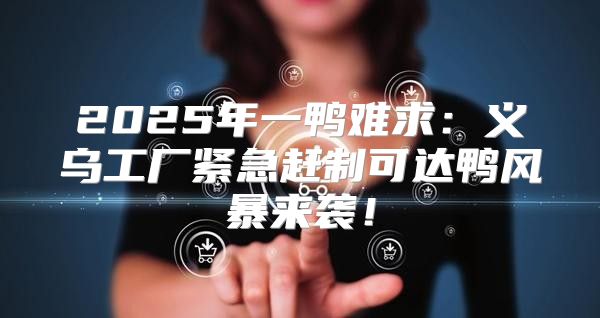 2025年一鸭难求：义乌工厂紧急赶制可达鸭风暴来袭！