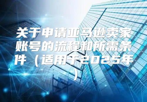 关于申请亚马逊卖家账号的流程和所需条件适用于2025年