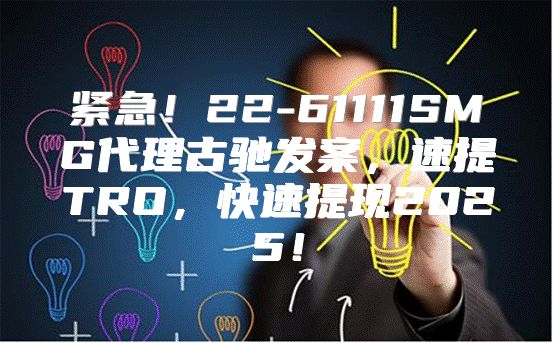紧急！22-61111SMG代理古驰发案，速提TRO，快速提现2025！