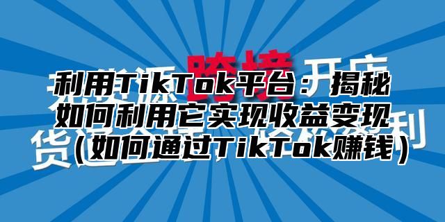 利用TikTok平台：揭秘如何利用它实现收益变现如何通过TikTok赚钱