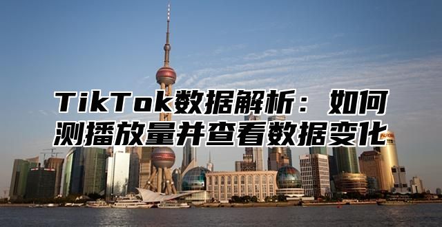 TikTok数据解析：如何测播放量并查看数据变化