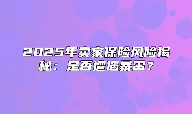 2025年卖家保险风险揭秘：是否遭遇暴雷？