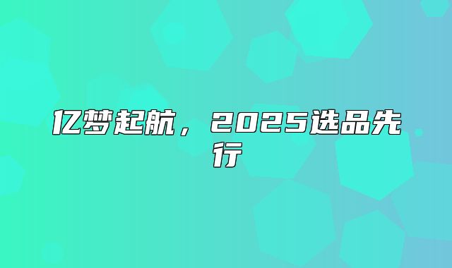 亿梦起航，2025选品先行