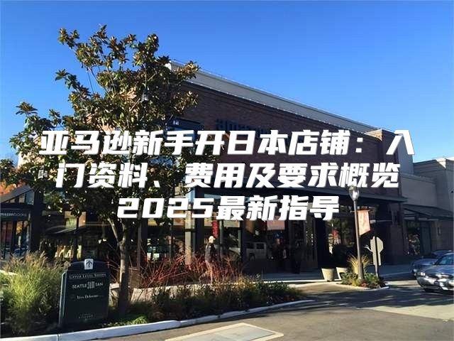 亚马逊新手开日本店铺：入门资料、费用及要求概览2025最新指导