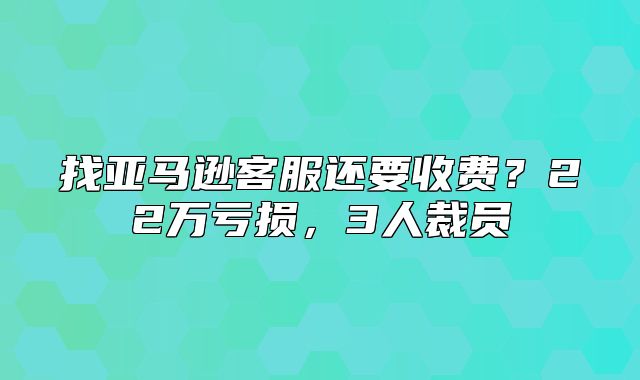 找亚马逊客服还要收费？22万亏损，3人裁员