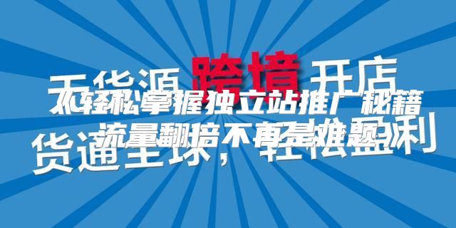 轻松掌握独立站推广秘籍，流量翻倍不再是难题