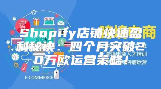 Shopify店铺快速盈利秘诀：四个月突破20万欧运营策略！