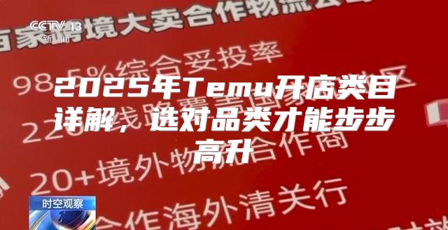 2025年Temu开店类目详解，选对品类才能步步高升