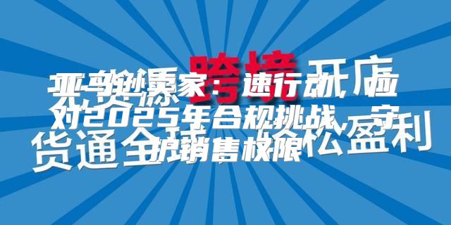 亚马逊卖家：速行动，应对2025年合规挑战，守护销售权限