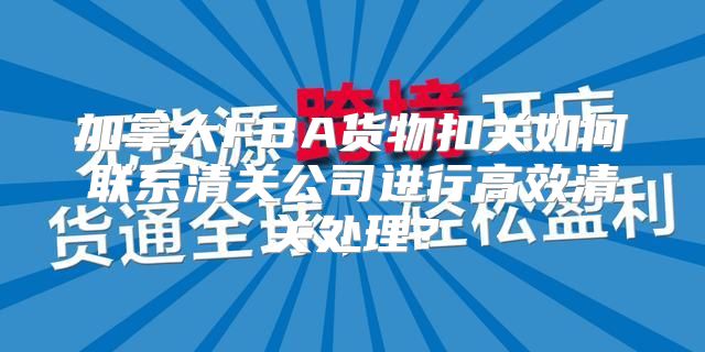 加拿大FBA货物扣关如何联系清关公司进行高效清关处理？
