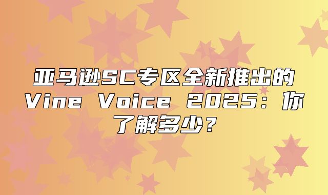 亚马逊SC专区全新推出的Vine Voice 2025你了解多少？