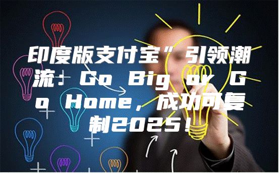 印度版支付宝”引领潮流：Go Big or Go Home，成功可复制2025！