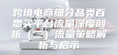 跨境电商细分品类百思买平台流量深度剖析二流量策略解析与启示