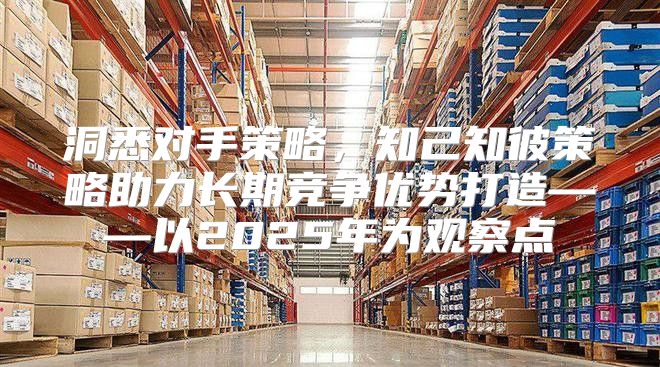洞悉对手策略，知己知彼策略助力长期竞争优势打造——以2025年为观察点