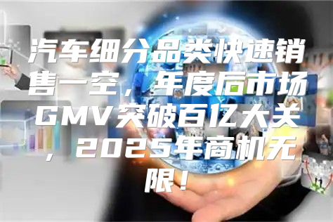 汽车细分品类快速销售一空，年度后市场GMV突破百亿大关，2025年商机无限！