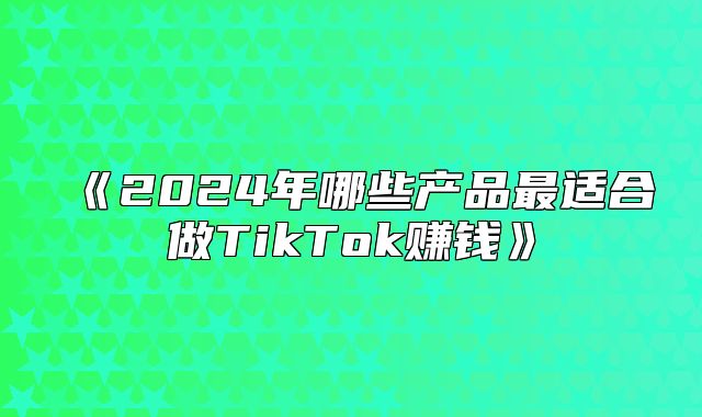 2025年哪些产品最适合做TikTok赚钱