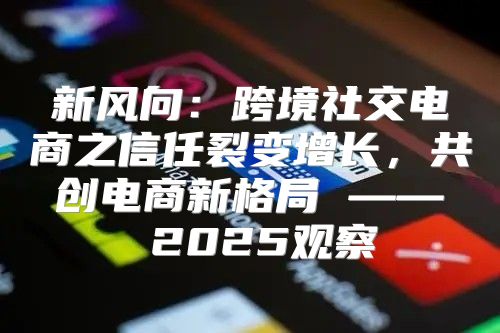 新风向：跨境社交电商之信任裂变增长，共创电商新格局 —— 2025观察