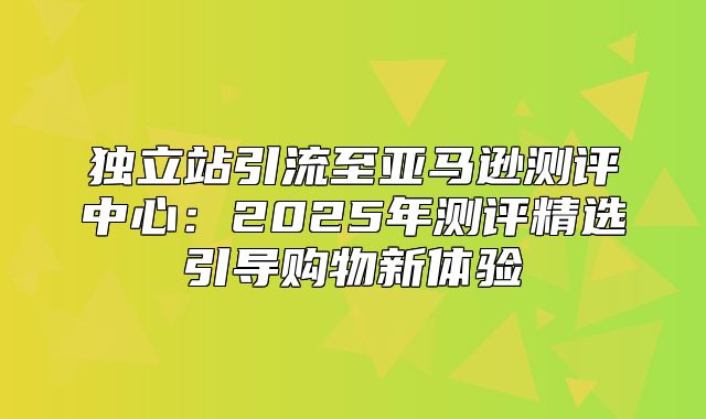 独立站引流至亚马逊测评中心：2025年测评精选引导购物新体验