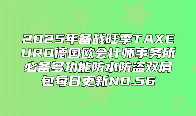2025年备战旺季TAXEURO德国欧会计师事务所必备多功能防水防盗双肩包每日更新NO.56