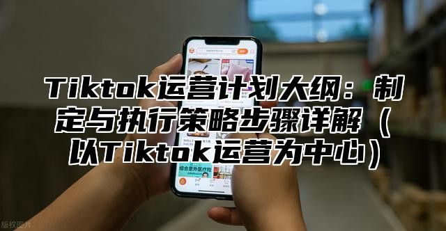Tiktok运营计划大纲：制定与执行策略步骤详解以Tiktok运营为中心