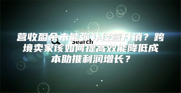 营收盈余未能弥补经营开销？跨境卖家该如何提高效能降低成本助推利润增长？
