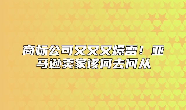 商标公司又又又爆雷！亚马逊卖家该何去何从